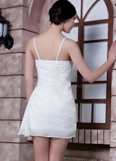 Ivoire robe de Cocktail mousseline de soie Spaghetti sangle
