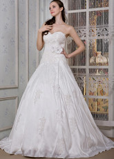 Ivory Taffeta Sweetheart Beading A-line Wedding Dress