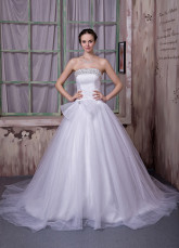 Ivory Satin Lace Beading A-line Wedding Dress