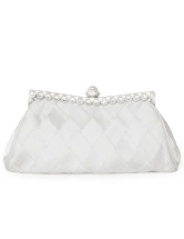 Bianco con strass forma Hobo trapuntato pochette