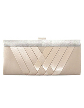 Coprire modello orizzontale forma strass seta frizione borsa Check