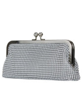 Fashion Hobo Shape Kiss Closure Metal Mesh Clutch Bag