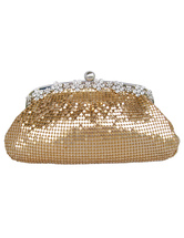 Beautiful Rhinestone Metal Mesh Clutch Bag