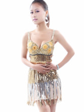 Club robe pailleté or argent Terylene femmes