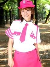Pink White Polyester Women's Sexy Cop Costume