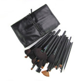 32 Pieces Black Animal Hair Makeup Brushes With Leather Case