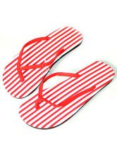Stripe Pattern Casual Cloth Flat Womens Flip Flops