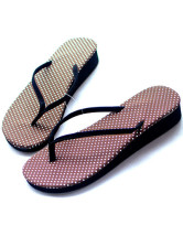 Casual Polka Dot Wedge Cloth Womens Flip Flops