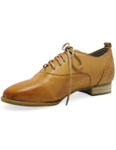 Flat Lace-Up Almond Toe Synthetic Womens Oxford Shoes