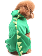 Cool Green Dinosaur Pattern Cotton Hoodie Coat For Dog