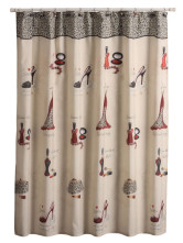 Beige Animal Print Thick Waterproof Polyester Shower Curtain