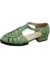 Perforated Buckle T-Strap Pattern PU Womens Gladiator Sandals
