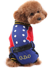 Bleu couleur bloc coton élégant manteau constitue de coton pour chien