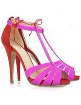 Fabulous T-Strap Sheepskin Suede Womens Dress Sandals