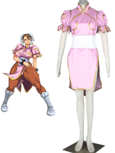 Pink Street Fighter Chun-Li Cosplay Costume