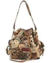 Quality Bear Jacquard Polyester Cross Body Bag