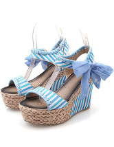 Sweet Stripe Cloth Bohemian Open Toe Womens Espadrilles