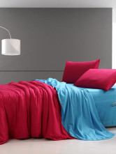 Blue Red Color Block Pattern Duvet Cover Bedding Set
