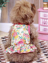 Cute Colorful Floral Cotton Pet Dress