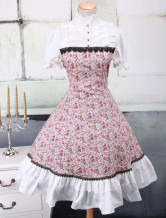 Цветочные платье Лолита хлопок классический Ruffles короткие рукава