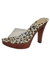 Leopard Printed Plastic Sexy Open Toe Womens Slides