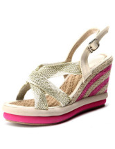 Apricot Cane Slingback Women's Wedge Espadrilles