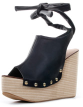 Roman Rivet Ankle Strap PU Womens Wedge Heel Sandals