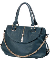 Chain Decoration Zip Closure PU Womens Hobo Bag