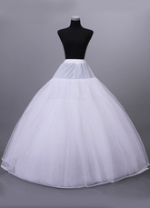 White Net Floor Length 8-Layer Women's Wedding Petticoat For Ball Gown