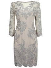 Albaricoque encaje Floral Organza vestido de mujer fiesta