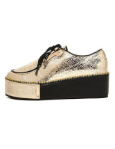 Glittery Sequined PU Leather Women's Lace Up Platform Shoes