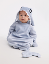Grey Shark Pattern Polyester Baby Costume