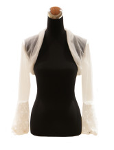 Graceful White Lace Long Sleeve Bride's Wedding Shawl