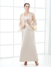 A-line Ankle-Length Champagne Satin Mother of the Bride Dress 