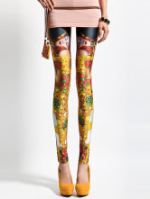 Trendy Gold Artwork Spandex Women's Leggings