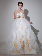 Brautkleid aus Organza mit Herz-Ausschnitt Milanoo