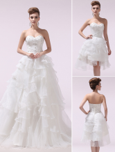 Brautkleid aus Organza mit abnehmbarer Schleppe Milanoo