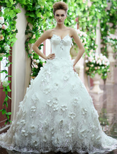 Brautkleid aus Satin mit Kunstdiamanten Milanoo