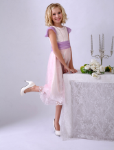 Hübsches Brautjungfernkleid für Mädchen aus Tüll Milanoo