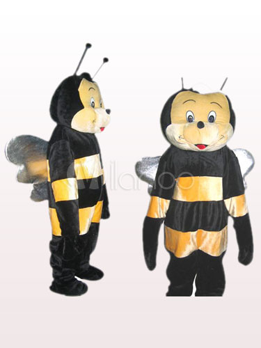 Black Bee Short Plush Mascot Costume