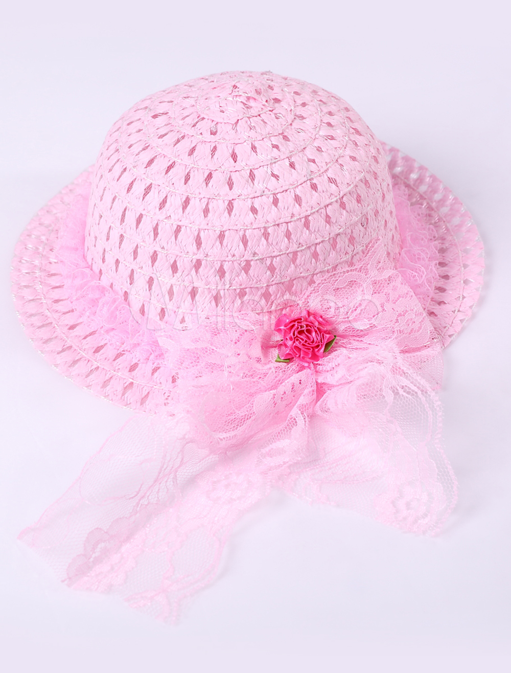 Cute Pink Weave Lace Hat Girls Barbie Costumes