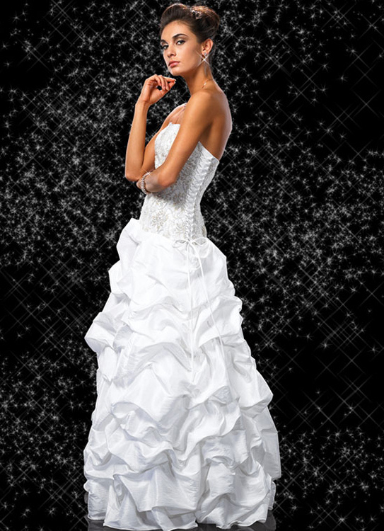 Aline Strapless Beaded Taffeta Wedding Gown For Bridal