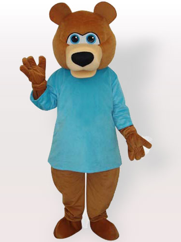 Bear in Blue T-Shirt Adult Mascot Funny Costume
