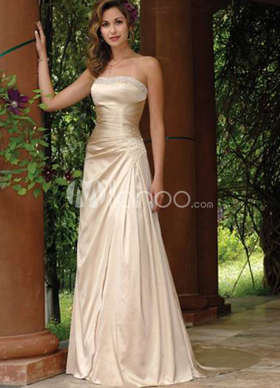 A-line Satin Wedding Dress