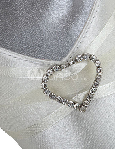Ivory Bridal Pumps on Ivory Satin Sash Rhinestone Wedding Pumps Milanoo Com