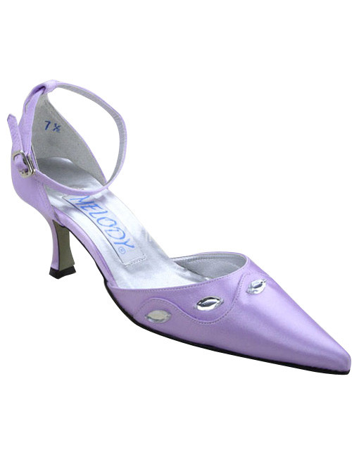 Purple Satin Paillette Wedding Pumps