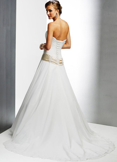 Sashes Wedding Gowns on White Satin Chiffon Sash Wedding Dress Milanoo Com
