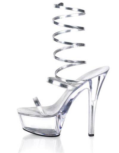 Silver High Heeled Shoes on High Heel Silver Pu Sexy Platform Mules   Milanoo Com
