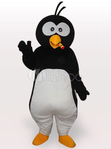 Black Penguin Short Plush Adult Mascot Costume