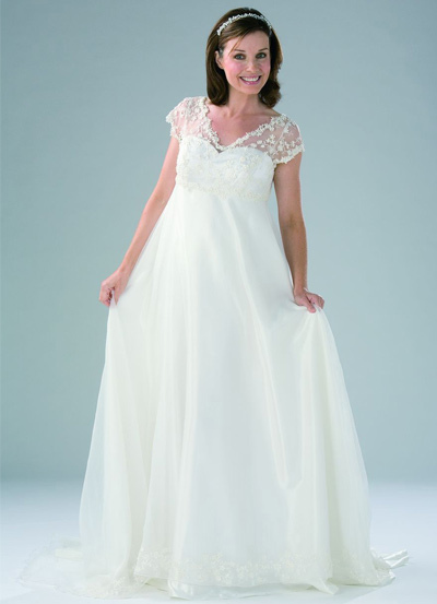  17999 White Organza Vneck